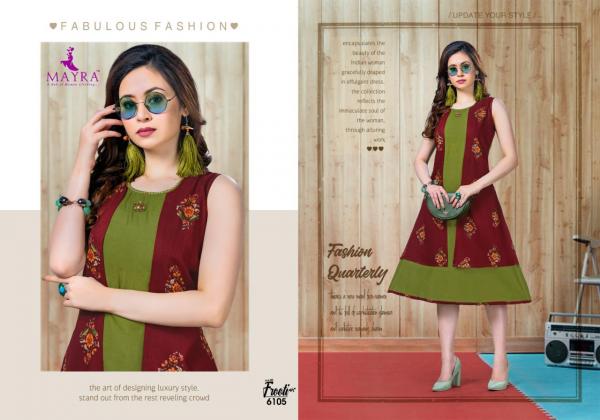 Mayra Frooti 5 Rayon Designer Kurti With Jacket 